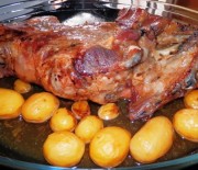 Cordero asado al horno